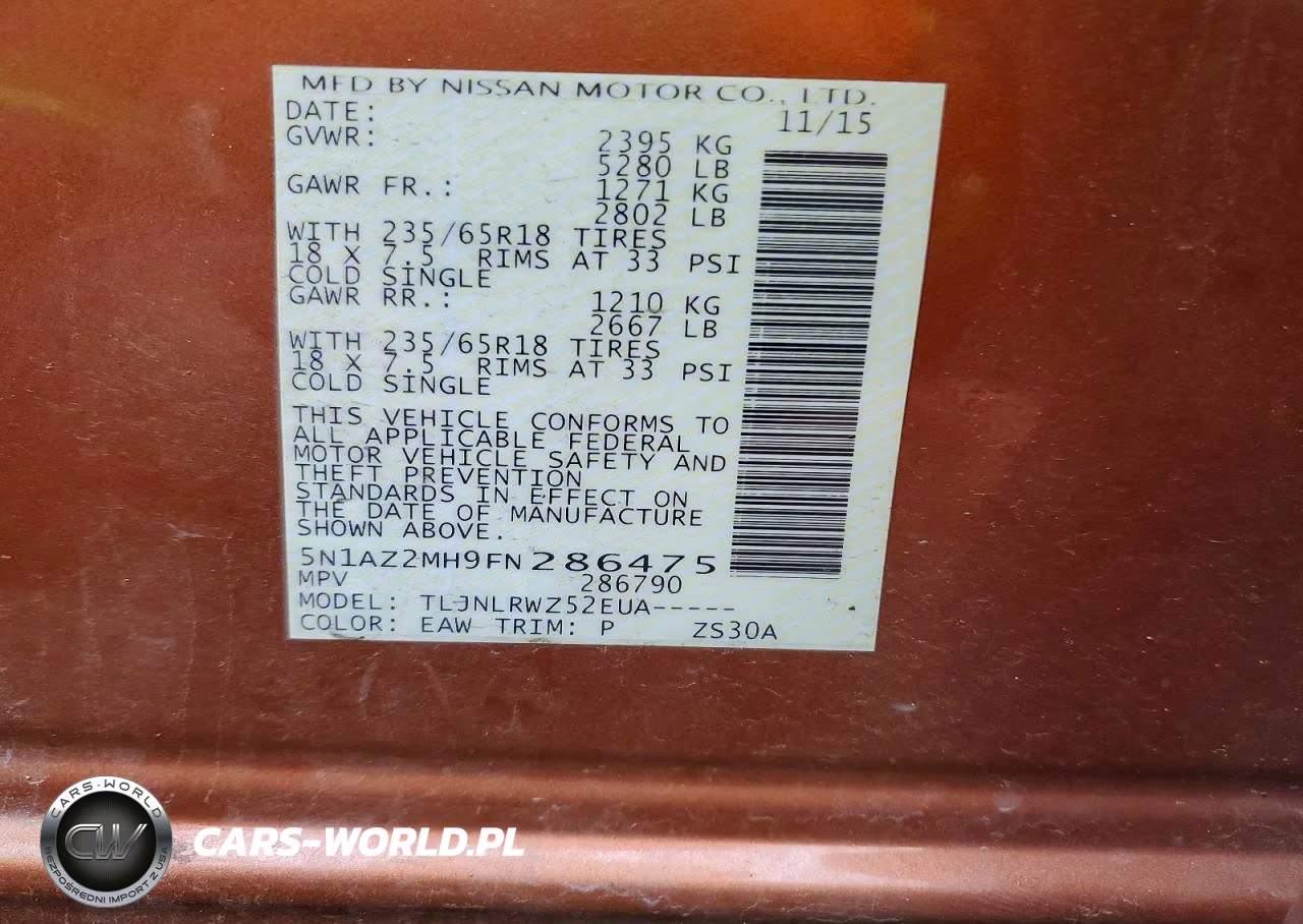 2015 Nissan Murano Sl VIN:5N1AZ2MH9FN286475 - 13