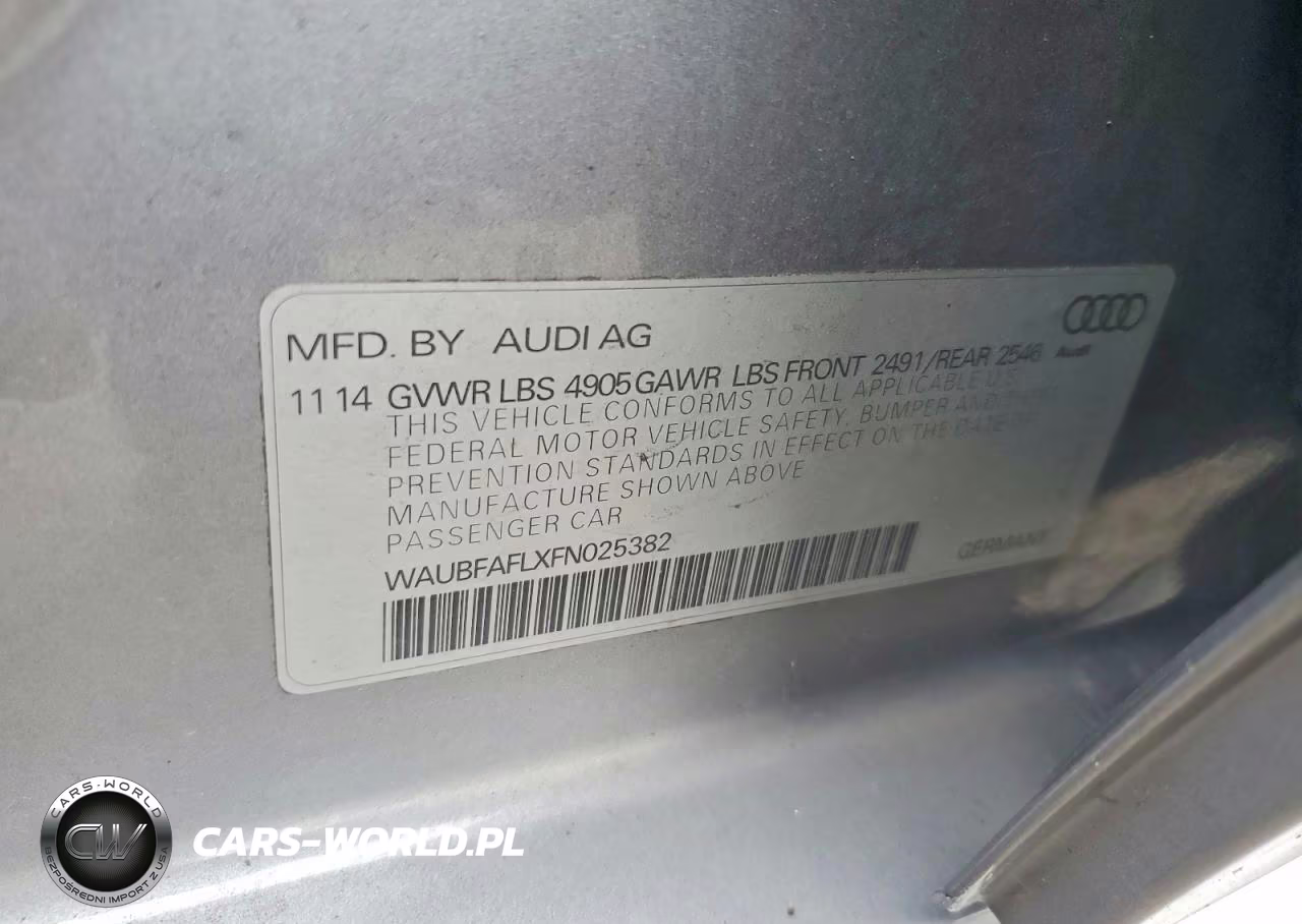 2015 Audi A4 Premium VIN:WAUBFAFLXFN025382 - 12