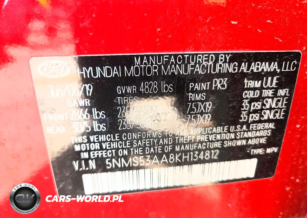 2019 Hyundai Santa Fe Ultimate 2.0T VIN:5NMS53AA8KH134812 - 13