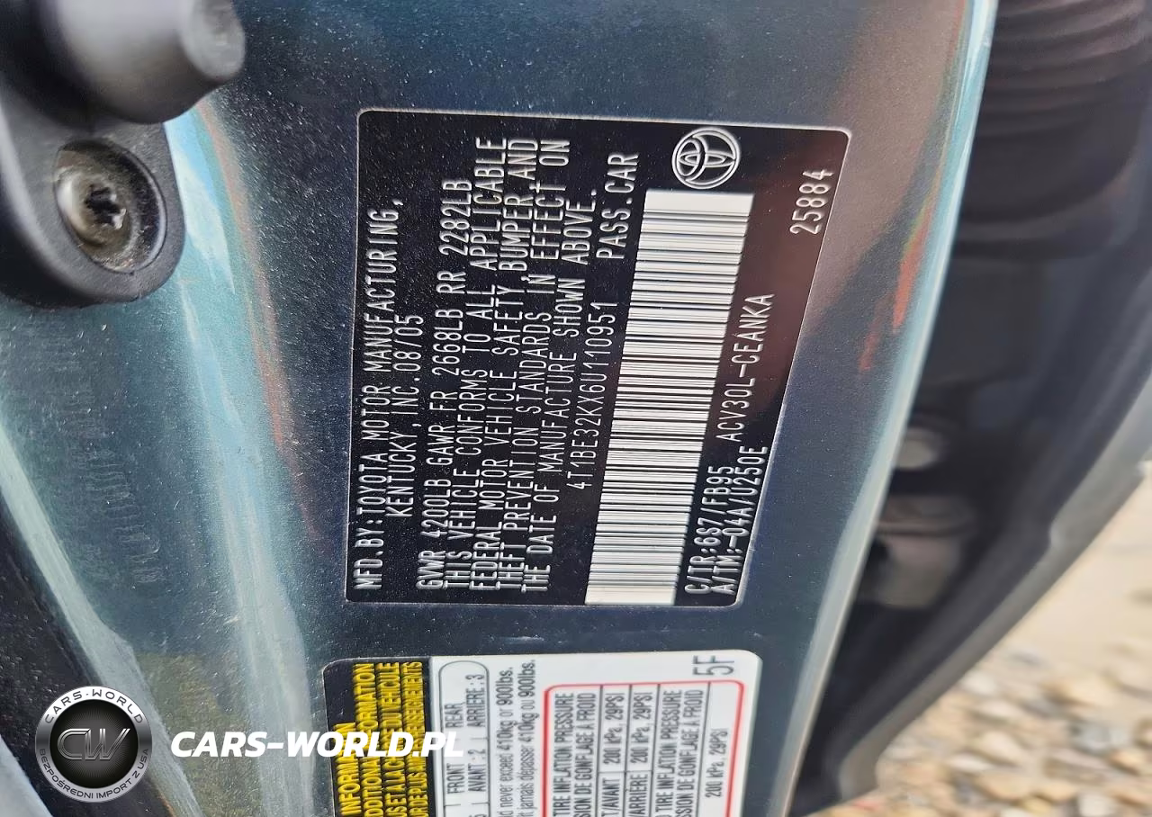 2006 Toyota Camry Le VIN:4T1BE32KX6U110951 - 12