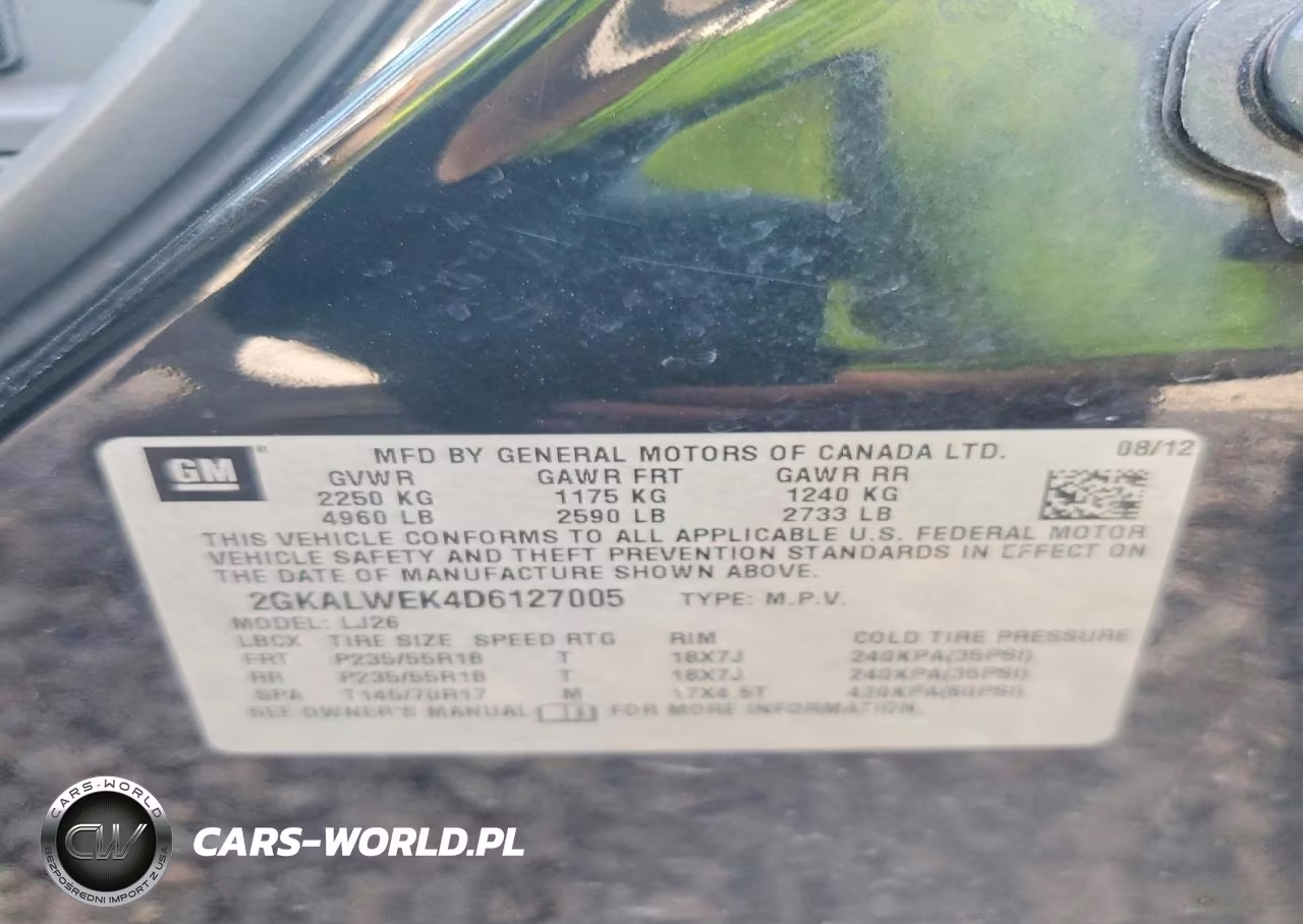 2013 GMC Terrain Slt VIN:2GKALWEK4D6127005 - 14