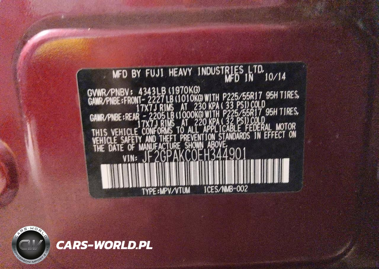 2014 Subaru Xv Crosstrek 2.0 Limited VIN:JF2GPAKC0EH344901 - 12