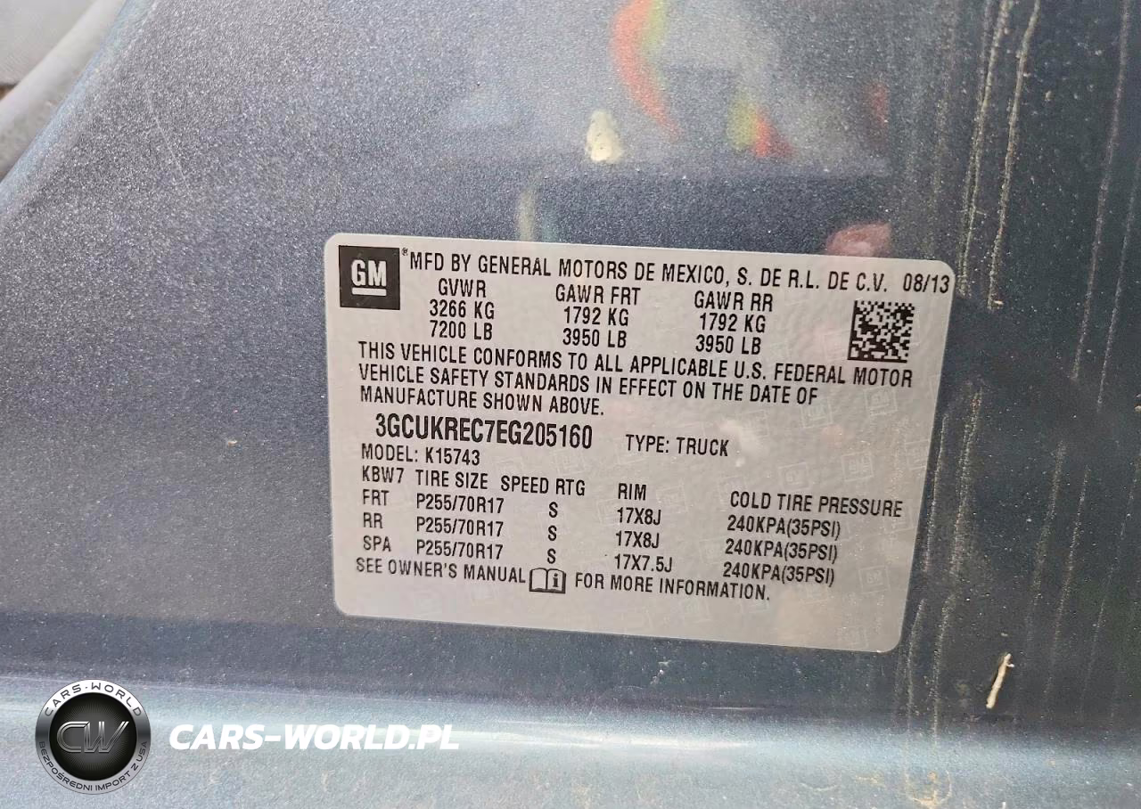 2014 Chevrolet Silverado K1500 Lt VIN:3GCUKREC7EG205160 - 12