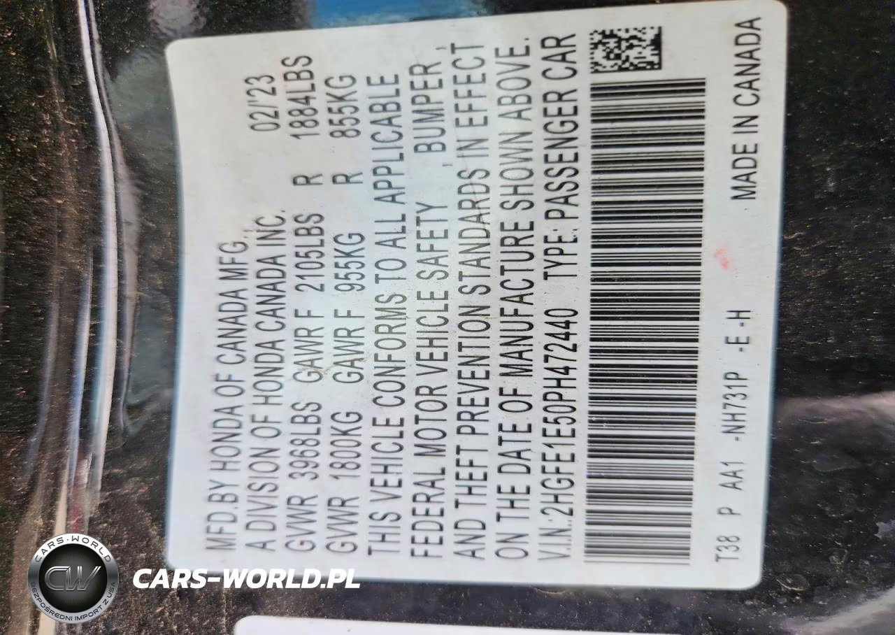 2023 Honda Civic Si VIN:2HGFE1E50PH472440 - 12