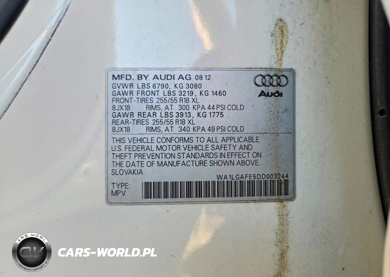 2013 Audi Q7 Premium Plus VIN:WA1LGAFE5DD003244 - 13