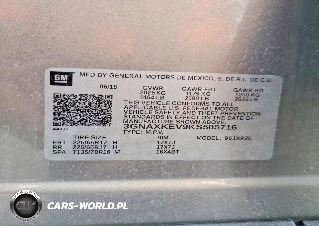 2019 Chevrolet Equinox Lt VIN:3GNAXKEV9KS505716 - 13