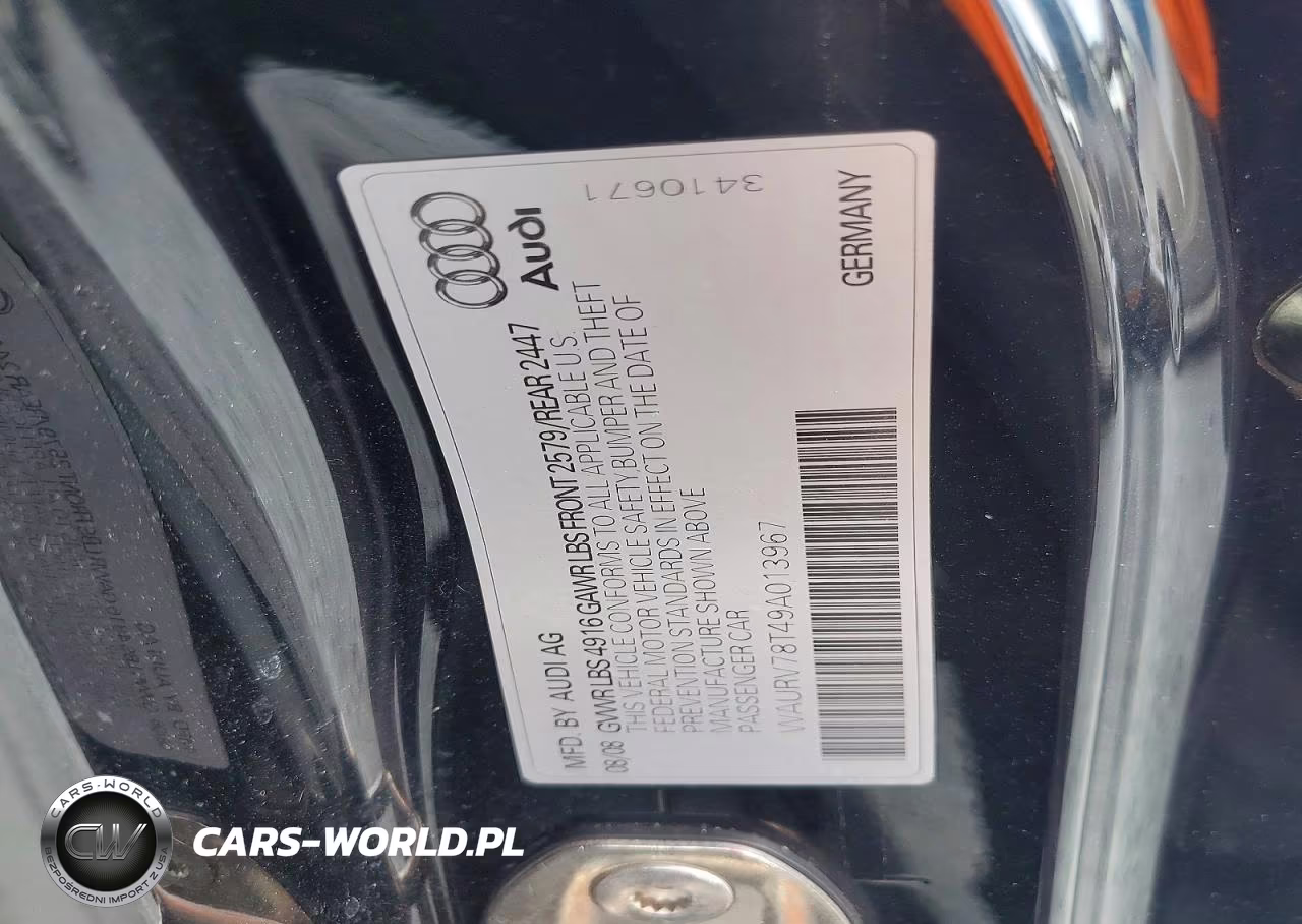 2009 Audi S5 Quattro VIN:WAURV78T49A013967 - 12