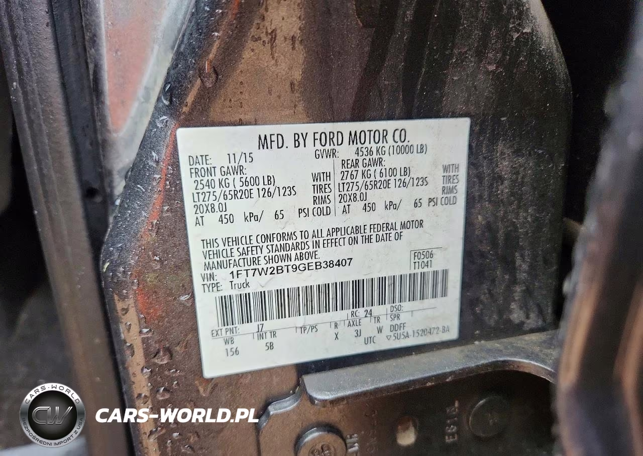 2016 Ford Super Duty F-250 VIN:1FT7W2BT9GEB38407 - 12