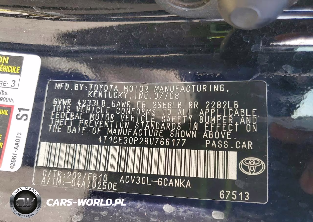 2008 Toyota Camry Solara Se VIN:4T1CE30P28U766177 - 13