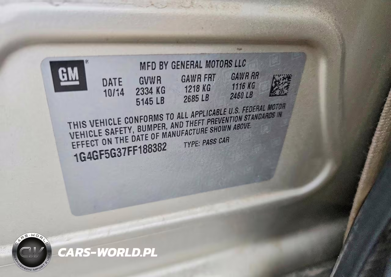 2015 Buick Lacrosse Premium VIN:1G4GF5G37FF188382 - 13