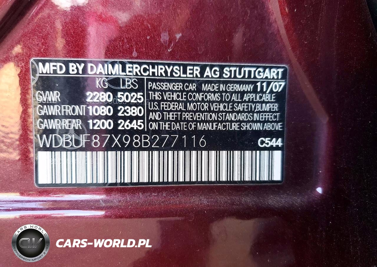 2008 Mercedes-Benz E 350 4Matic VIN:WDBUF87X98B277116 - 12