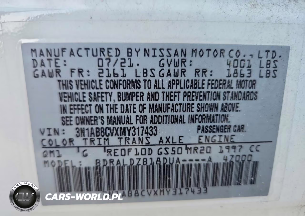 2021 Nissan Sentra Sv VIN:3N1AB8CVXMY317433 - 13