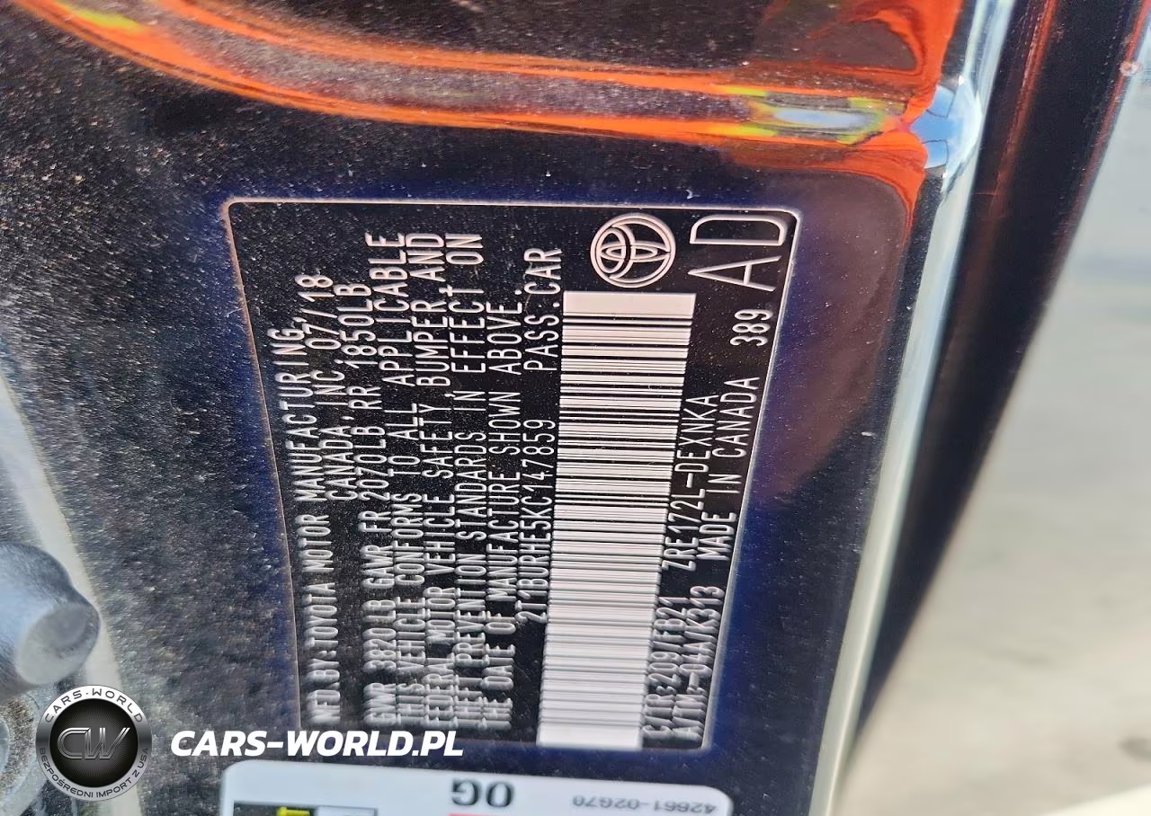 2019 Toyota Corolla Le VIN:2T1BURHE5KC147859 - 13