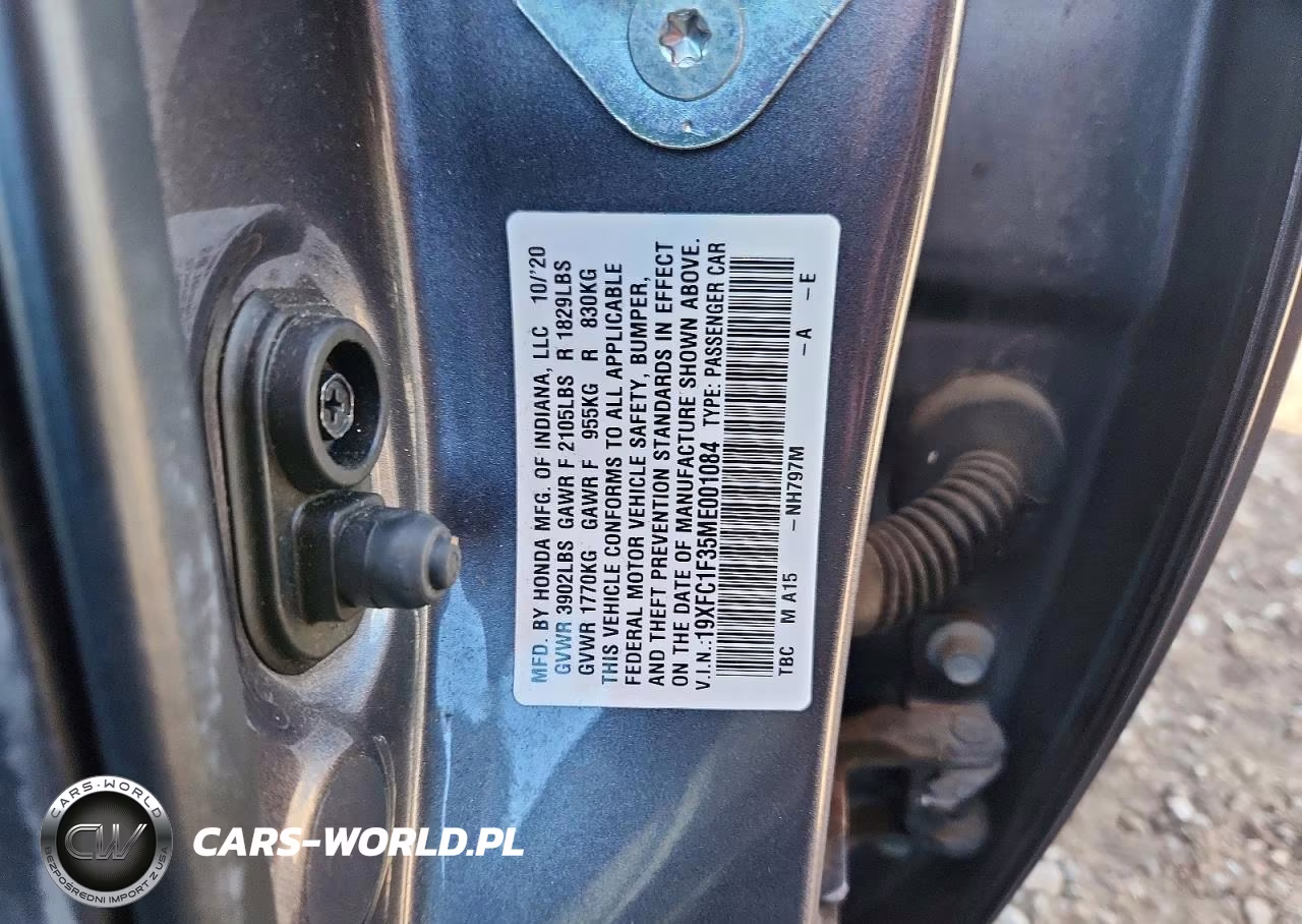 2021 Honda Civic Ex VIN:19XFC1F35ME001084 - 13