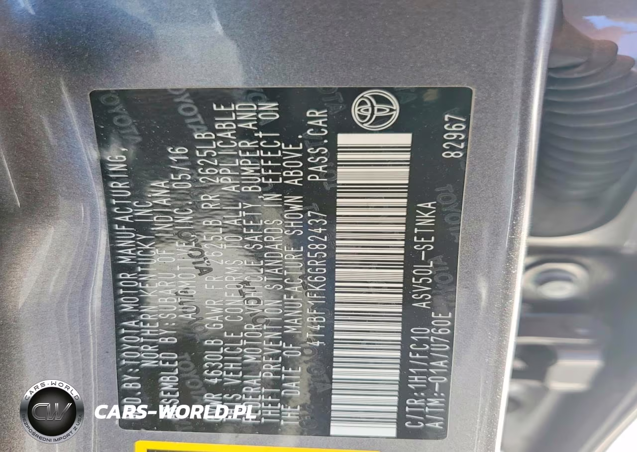 2016 Toyota Camry Le VIN:4T4BF1FK6GR582437 - 12