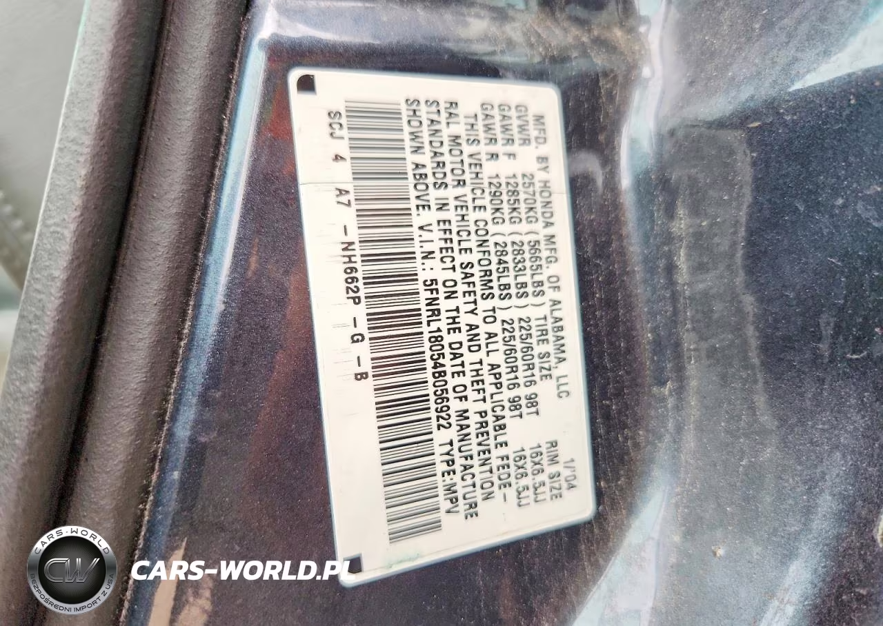 2004 Honda Odyssey Exl VIN:5FNRL18054B056922 - 13