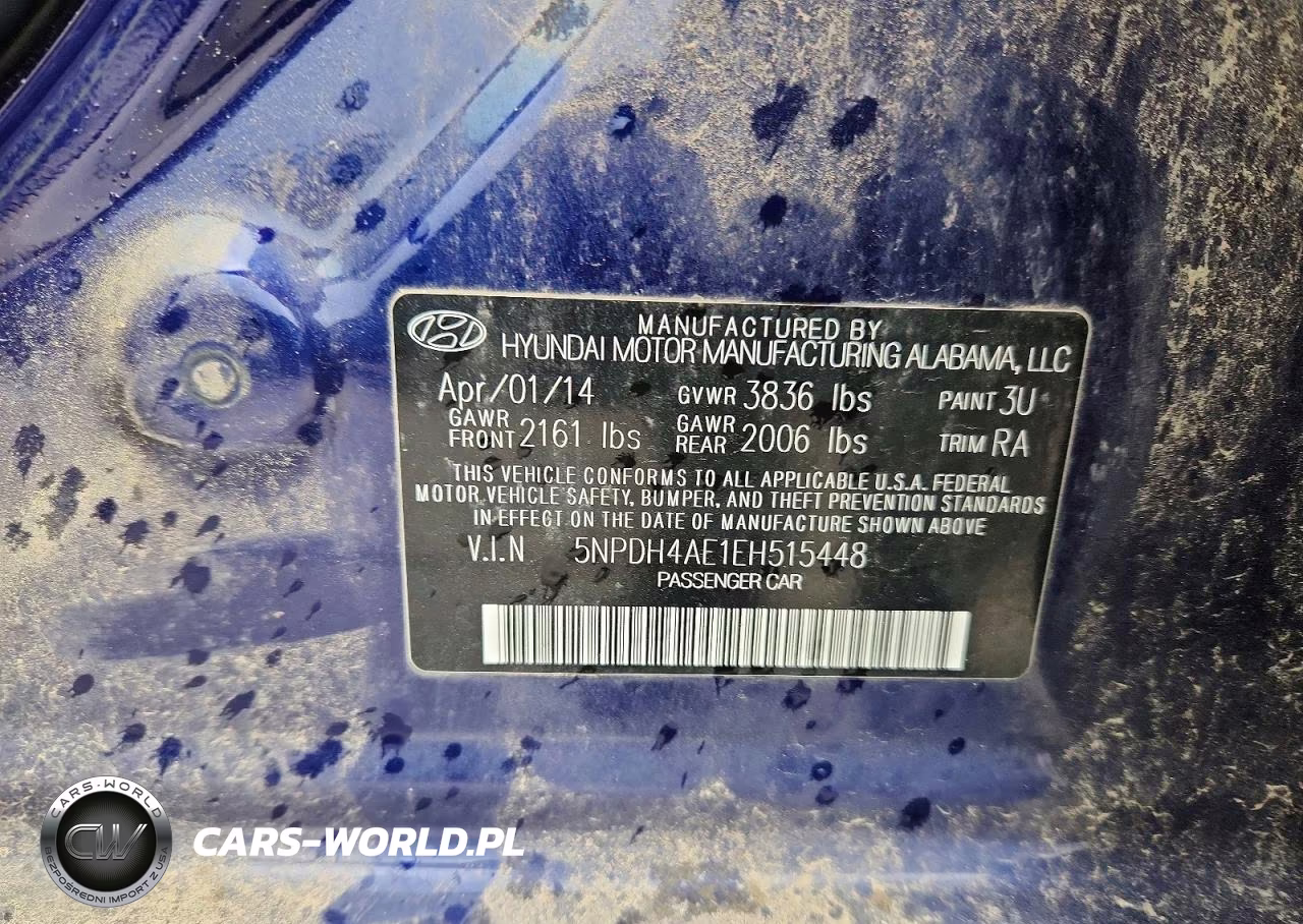 2014 Hyundai Elantra Se VIN:5NPDH4AE1EH515448 - 12