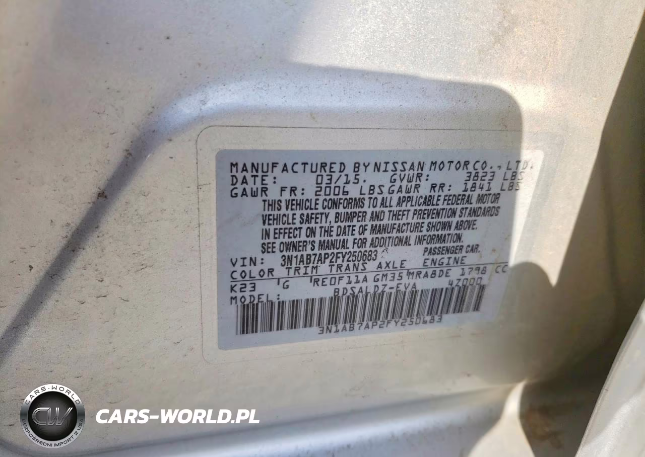 2015 Nissan Sentra Sv VIN:3N1AB7AP2FY250683 - 12