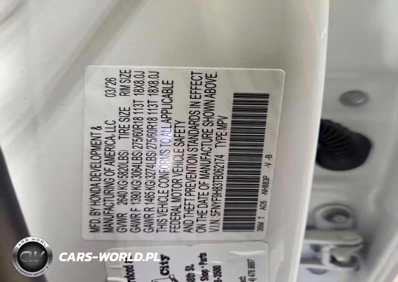 2026 Honda Passport Trailsport Elite VIN:5FNYF9H83TB062174 - 13