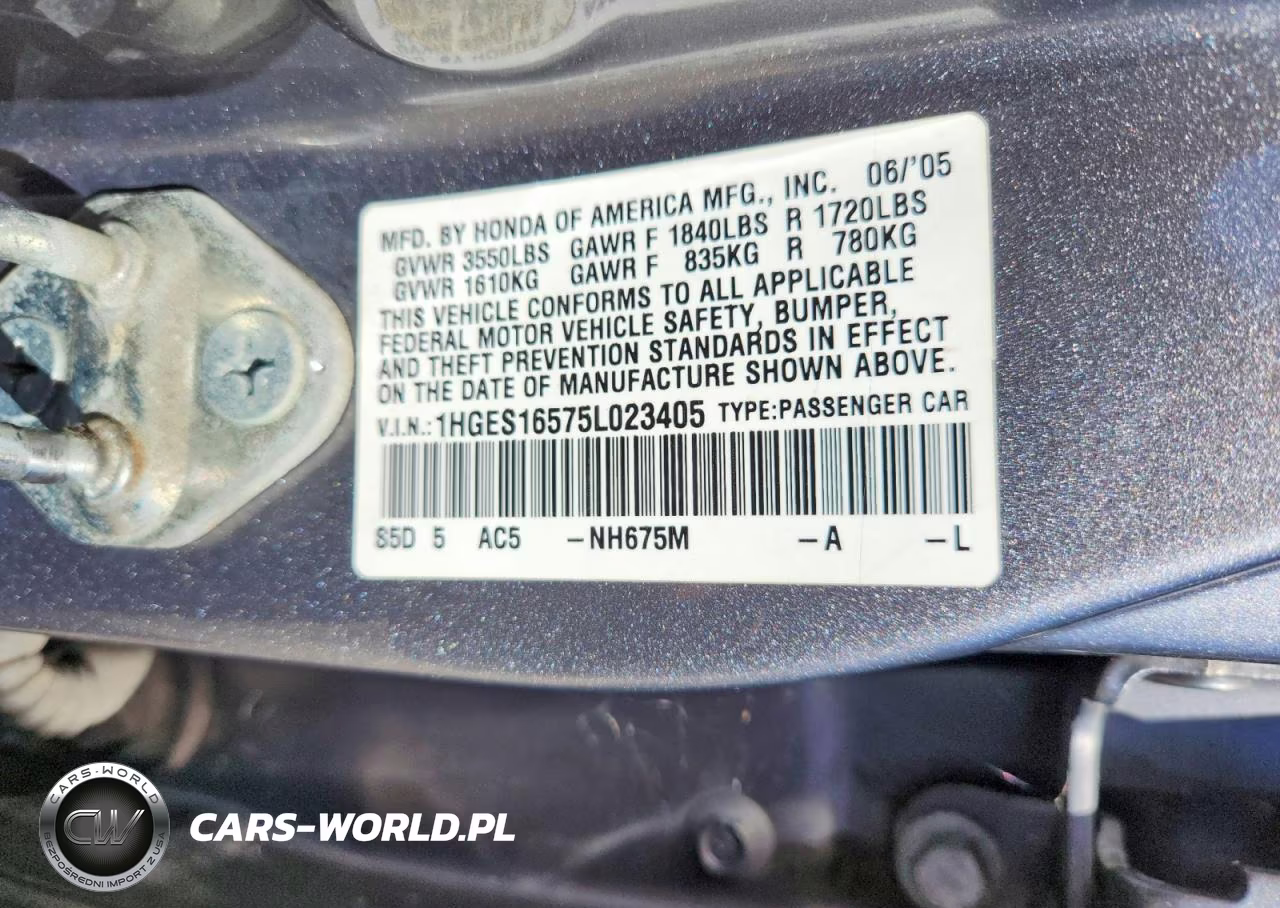 2005 Honda Civic Lx VIN:1HGES16575L023405 - 12