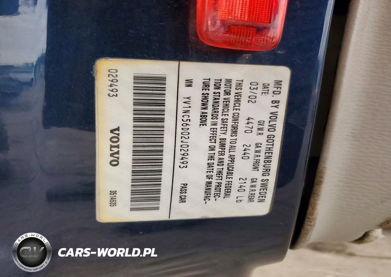 2002 Volvo C70 VIN:YV1NC56D02J029493 - 12