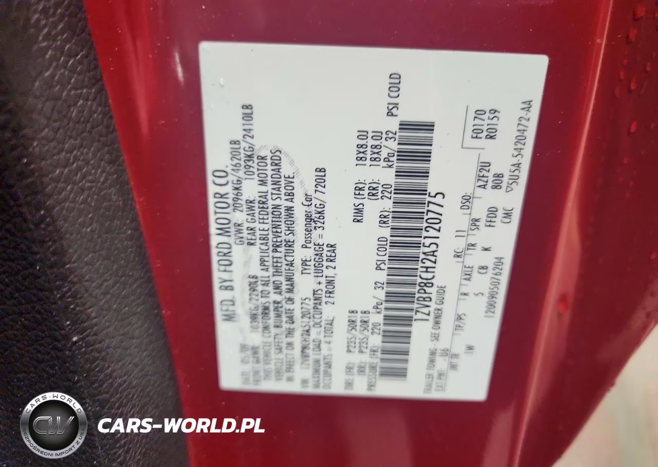 2010 Ford Mustang Gt VIN:1ZVBP8CH2A5120775 - 12