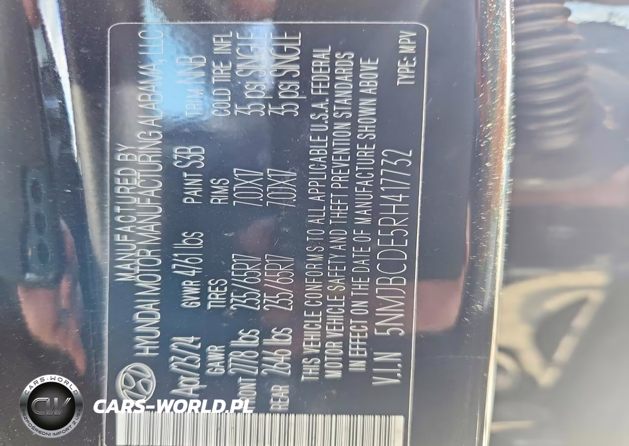 2024 Hyundai Tucson Sel VIN:5NMJBCDE5RH417732 - 13