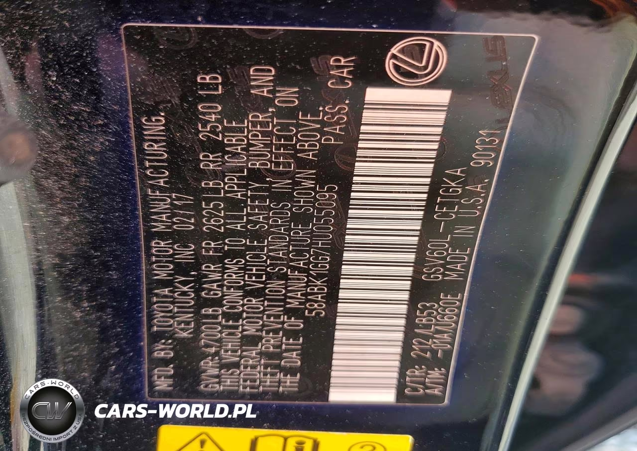 2017 Lexus Es 350 VIN:58ABK1GG7HU055095 - 12
