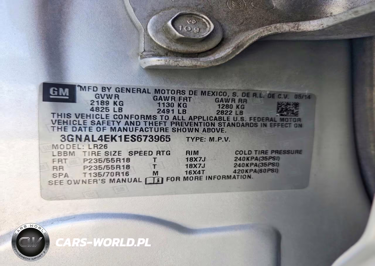 2014 Chevrolet Captiva Ltz VIN:3GNAL4EK1ES673965 - 13