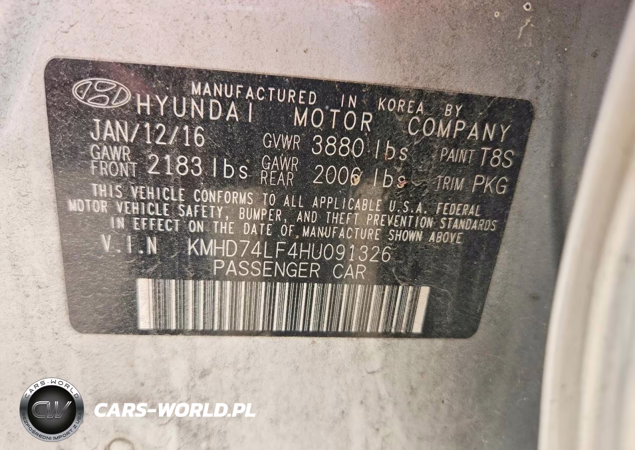2017 Hyundai Elantra Se VIN:KMHD74LF4HU091326 - 12