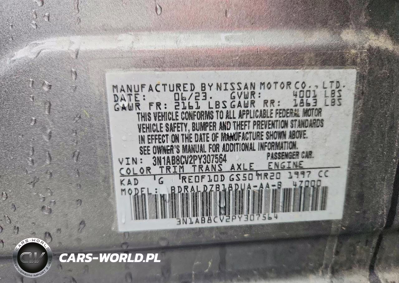 2023 Nissan Sentra Sv VIN:3N1AB8CV2PY307564 - 12