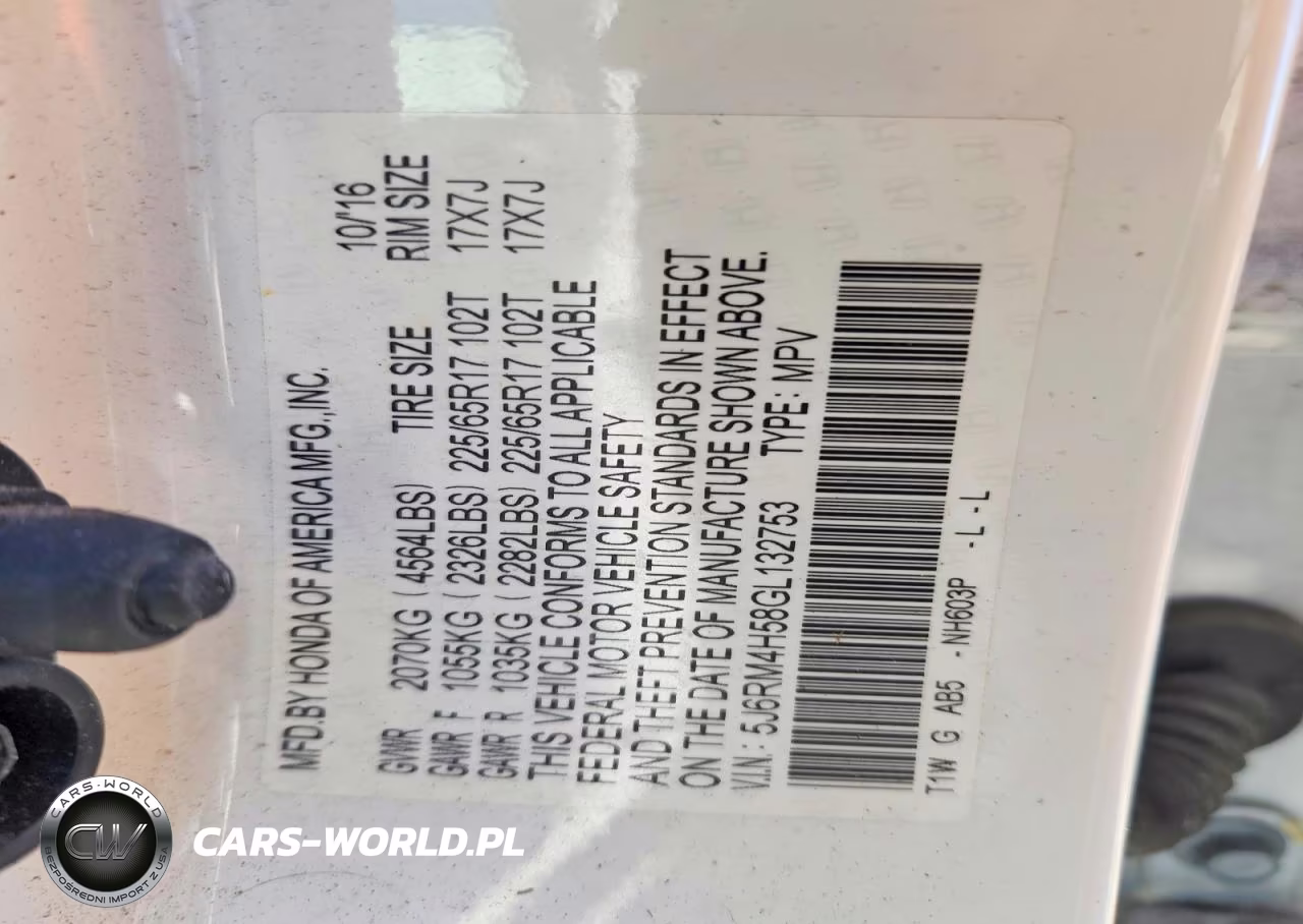 2016 Honda Cr-V Ex VIN:5J6RM4H58GL132753 - 13