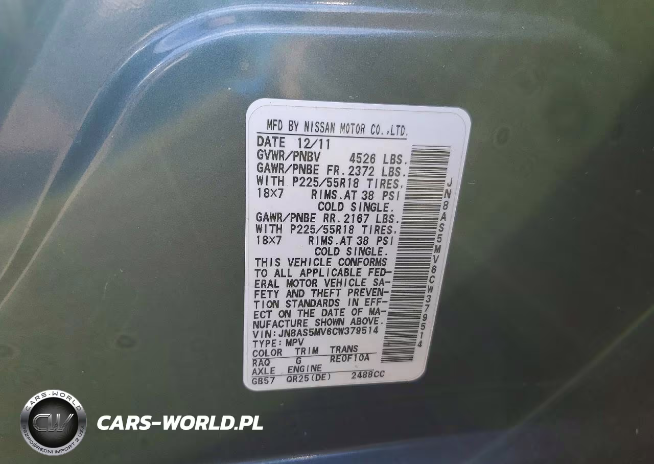 2012 Nissan Rogue S VIN:JN8AS5MV6CW379514 - 12
