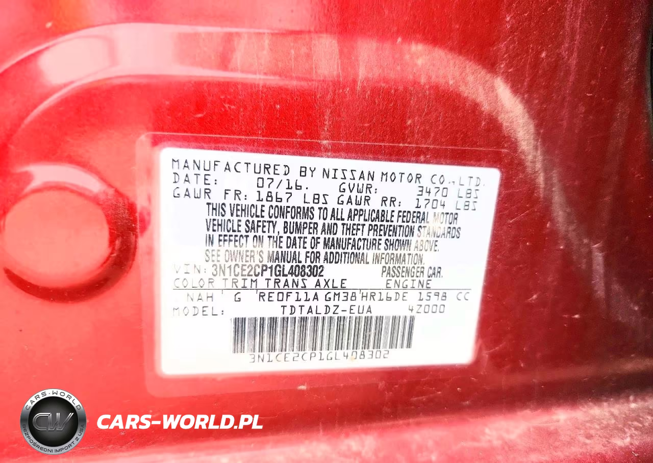 2016 Nissan Versa Note Sv VIN:3N1CE2CP1GL408302 - 12