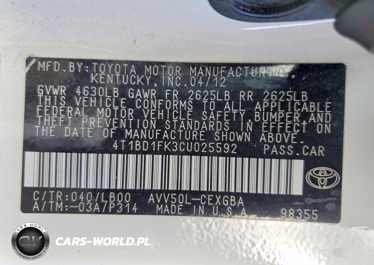 2012 Toyota Camry Hybrid Xle VIN:4T1BD1FK3CU025592 - 13