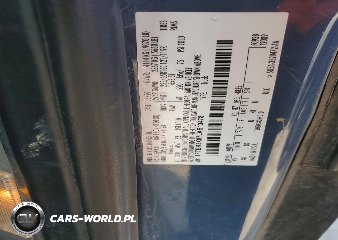 2020 Ford Transit 250 Delivery Van VIN:1FTBR3X87LKB13478 - 13