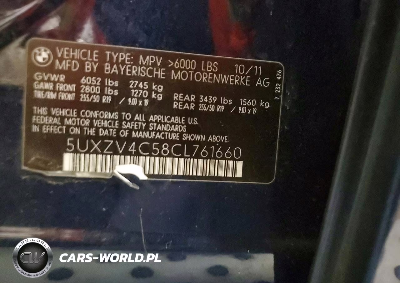 2012 BMW X5 xDrive35I VIN:5UXZV4C58CL761660 - 13