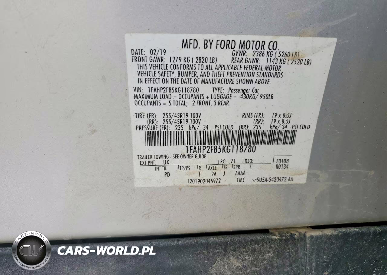 2019 Ford Taurus Limited VIN:1FAHP2F85KG118780 - 12