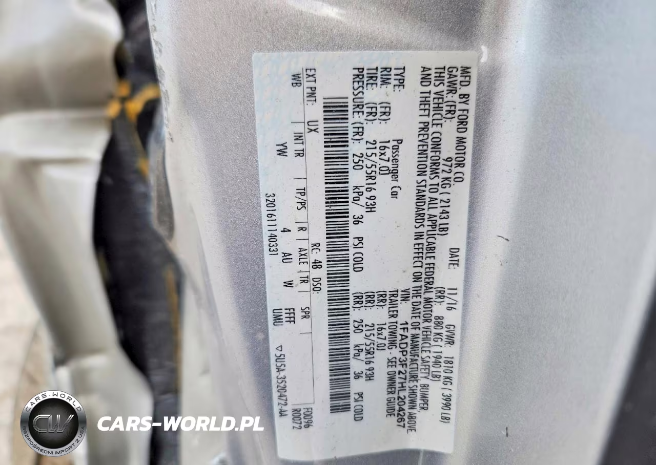 2017 Ford Focus Se VIN:1FADP3F27HL204267 - 12