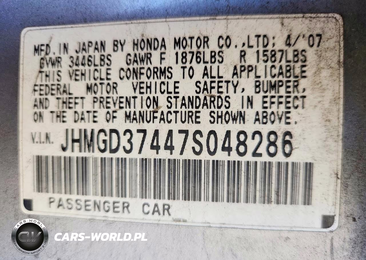 2007 Honda Fit VIN:JHMGD37447S048286 - 12