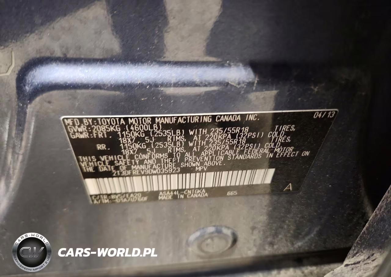 2013 Toyota Rav4 Limited VIN:2T3DFREV9DW035923 - 13
