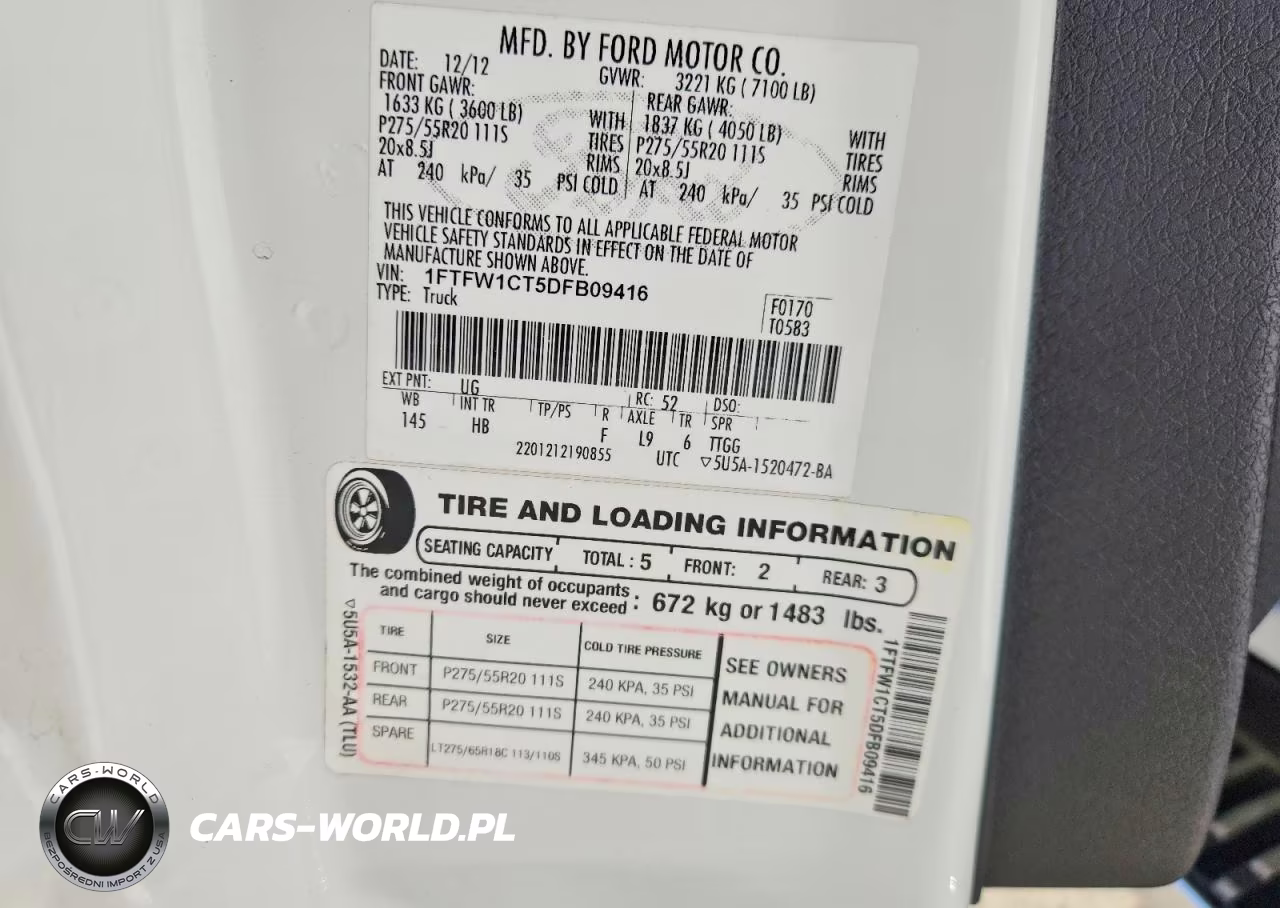 2013 Ford F150 Supercrew VIN:1FTFW1CT5DFB09416 - 13