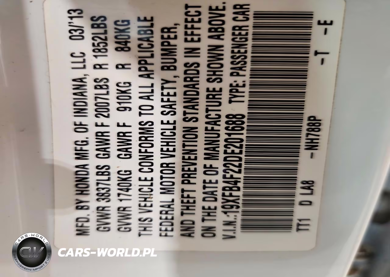 2013 Honda Civic Hybrid VIN:19XFB4F22DE201688 - 12