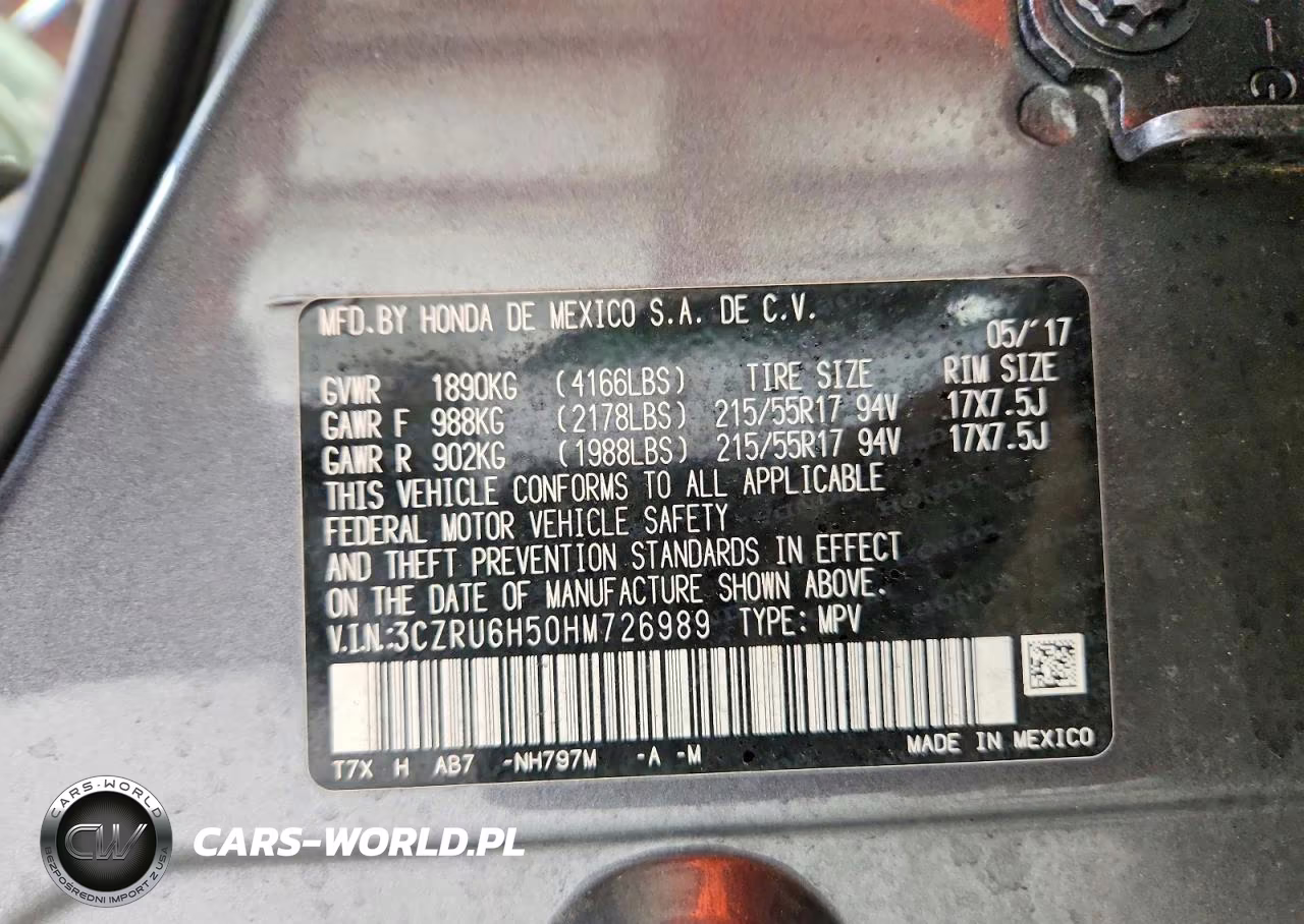 2017 Honda Hr-V Ex VIN:3CZRU6H50HM726989 - 13