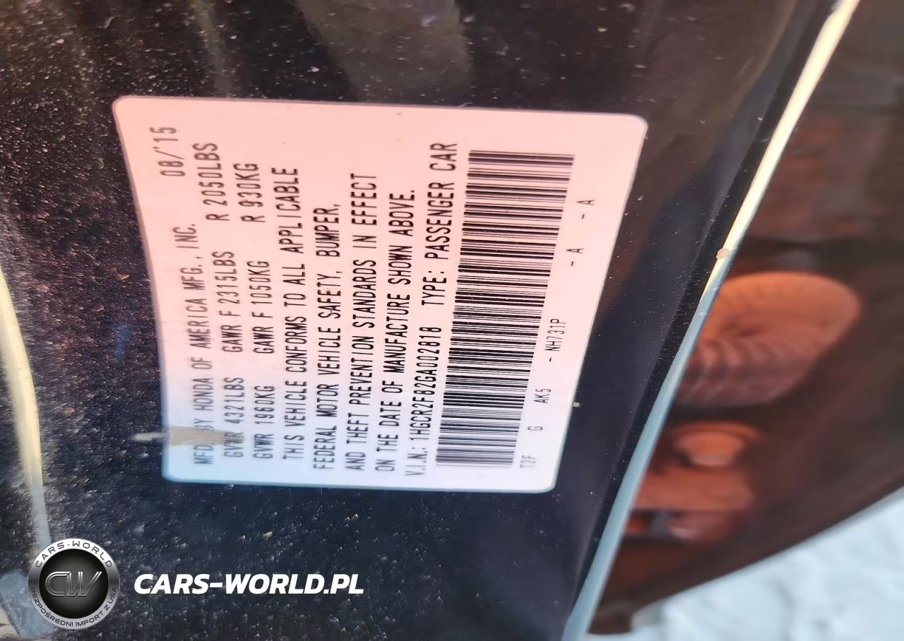 2016 Honda Accord Exl VIN:1HGCR2F82GA002818 - 12