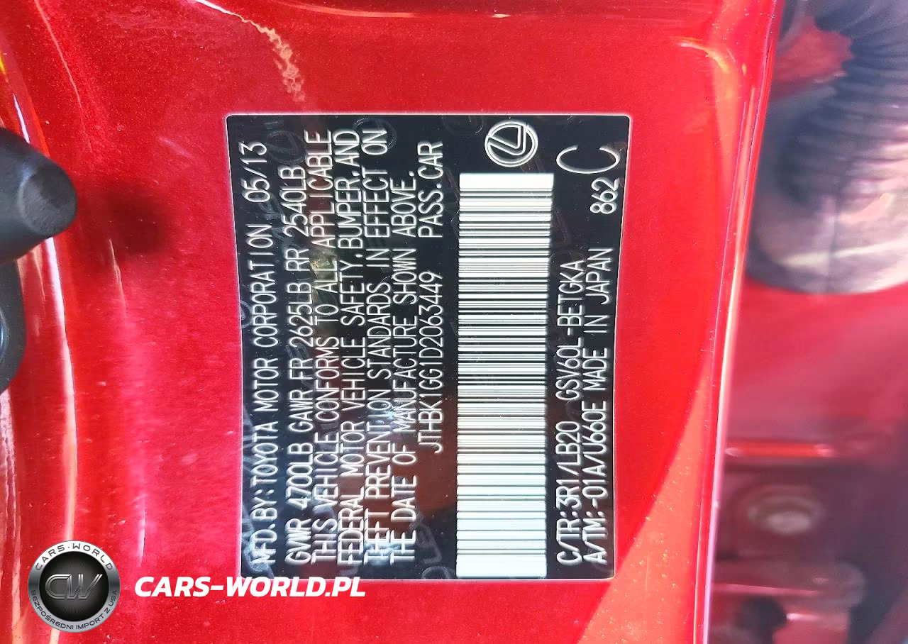 2013 Lexus Es 350 VIN:JTHBK1GG1D2063449 - 12
