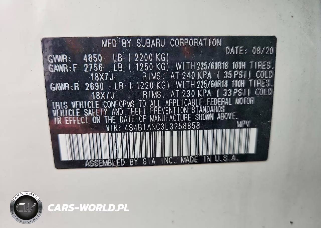 2020 Subaru Outback Limited VIN:4S4BTANC3L3258858 - 12