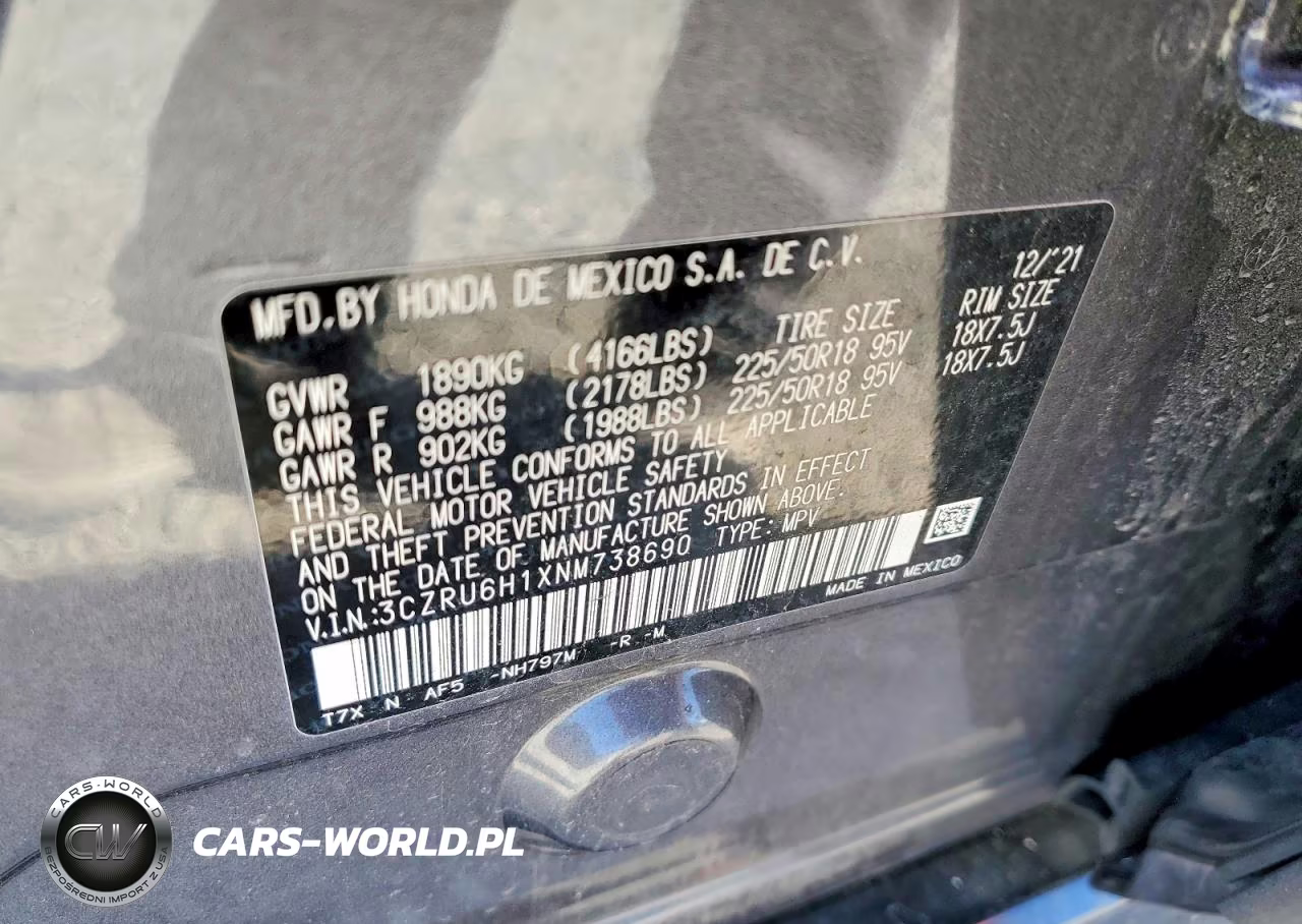 2022 Honda Hr-V Sport VIN:3CZRU6H1XNM738690 - 13