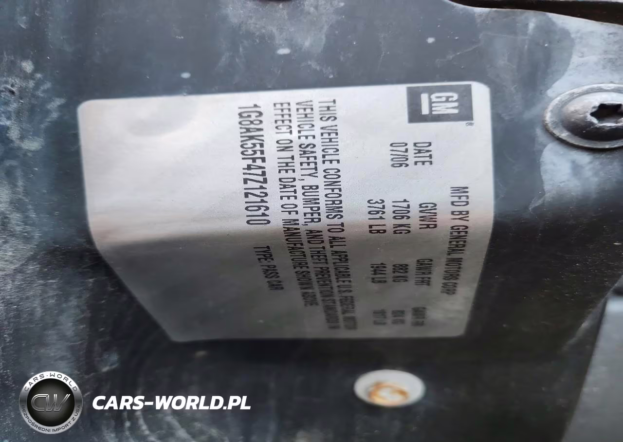 2007 Saturn Ion Level 3 VIN:1G8AK55F47Z121610 - 12
