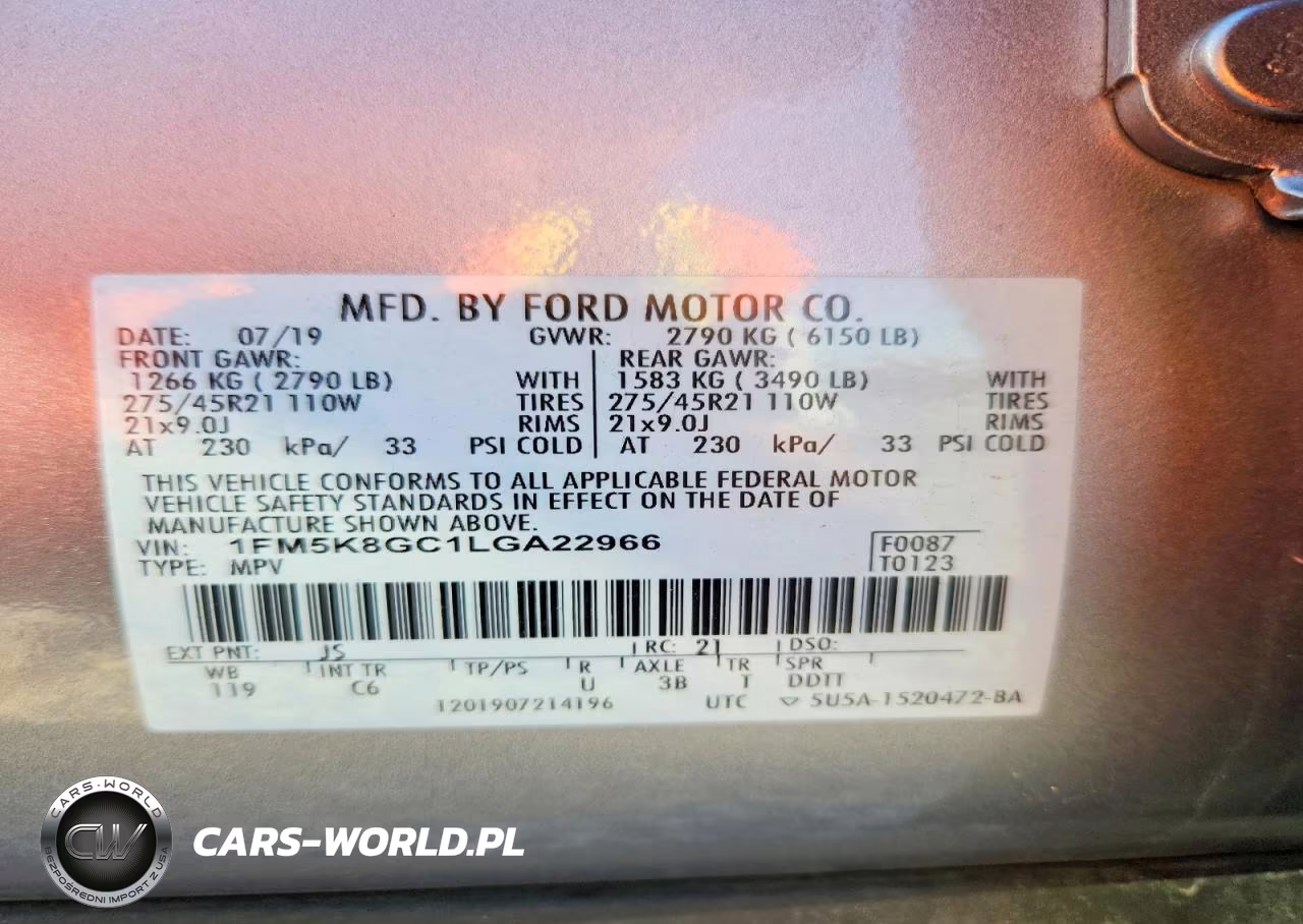 2020 Ford Explorer St VIN:1FM5K8GC1LGA22966 - 14